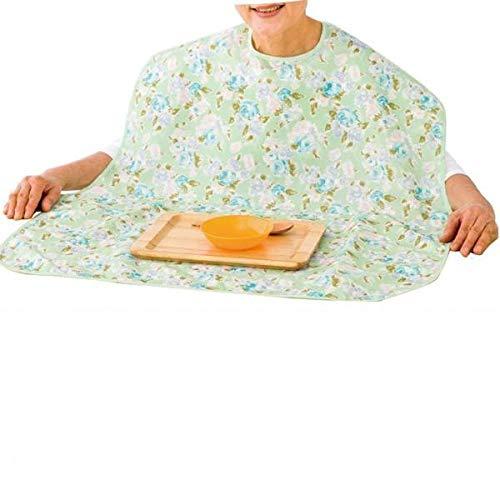 ケアファッション 食事用エプロン グリーン 丈100cm 38951-01 1枚