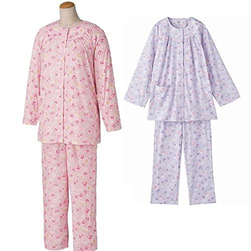 ケアファッション 婦人スムース介護腰開きパジャマ ピンク LL 38644-03 1枚