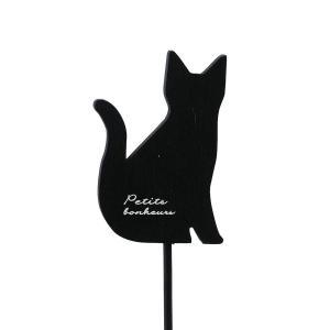 ケー・イー・アイ 5341-A 木製プレートピック おすわり黒猫 大【入数:12】