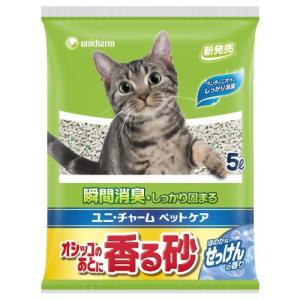 ユニ・チャーム ペットケア [ユニ・チャーム] デオサンド オシッコのあとに香りで消臭する砂ナチュラルソープの香り 5L (-)