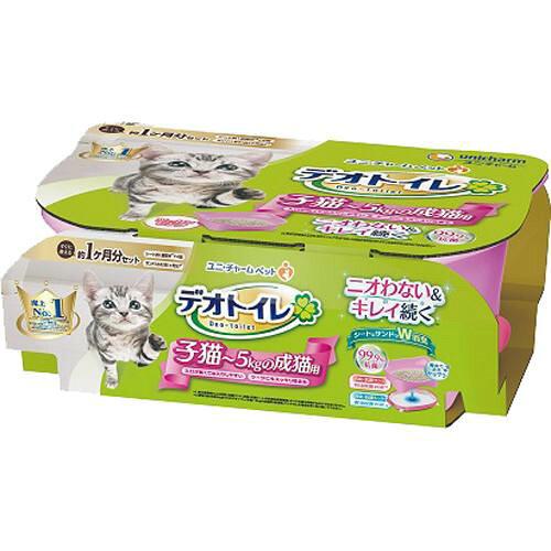 ユニチャーム [ユニ・チャーム]デオトイレ 子猫?5kgの成猫用本体セット ツートンピンク (-)