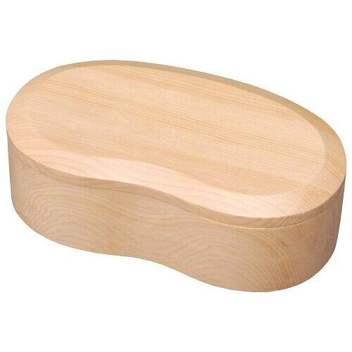 若兆 曲げわっぱ弁当箱 くり抜き豆型一段 ナチュラル(450ml) FHZ01W (1104899)