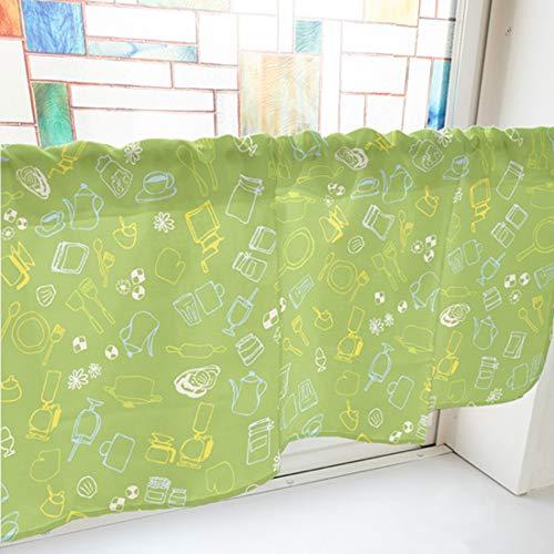 のぼり屋(Noboriya) カフェカーテン 食器や焼き菓子 1000×450mm 黄緑・40489 (1390158)