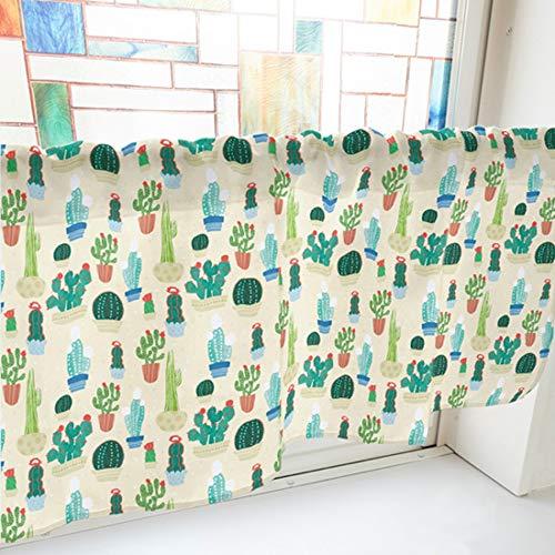 NOBORIYA のぼり屋 カフェカーテン サボテン 1000×450mm ベージュ・40507 (1390167)