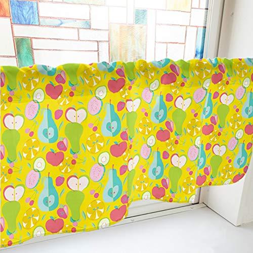 のぼり屋(Noboriya) カフェカーテン フルーツ 1000×450mm 黄・40529 (1390178)