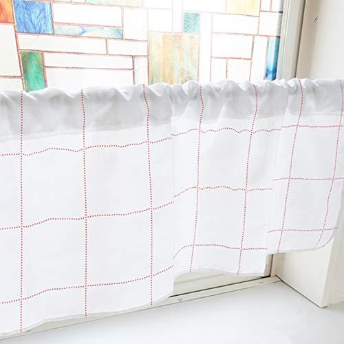 のぼり屋(Noboriya) カフェカーテン ドットチェック 1000×450mm 赤・40713 (1390270)