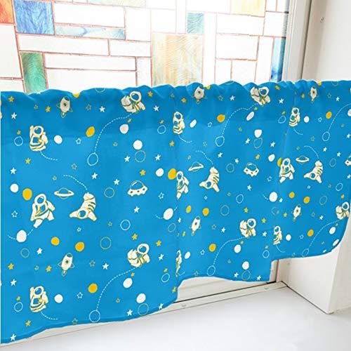 NOBORIYA のぼり屋 カフェカーテン 宇宙飛行士 1000×450mm 青・40835 (1390331)