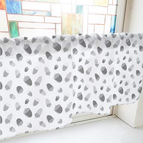 NOBORIYA のぼり屋 カフェカーテン どんぐり 1000×450mm グレー・40915 (1390371)