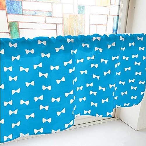 NOBORIYA のぼり屋 カフェカーテン リボン 1000×450mm 青・40919 (1390373)