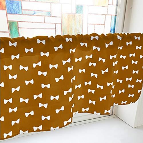 NOBORIYA のぼり屋 カフェカーテン リボン 1000×450mm 茶・40925 (1390376)