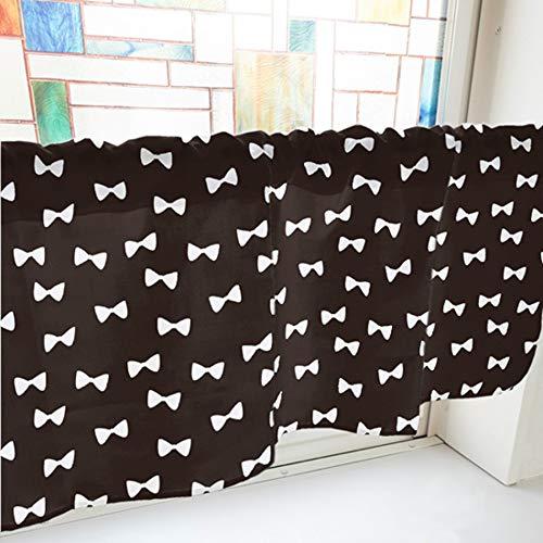 NOBORIYA のぼり屋 カフェカーテン リボン 1000×450mm 黒・40927 (1390377)