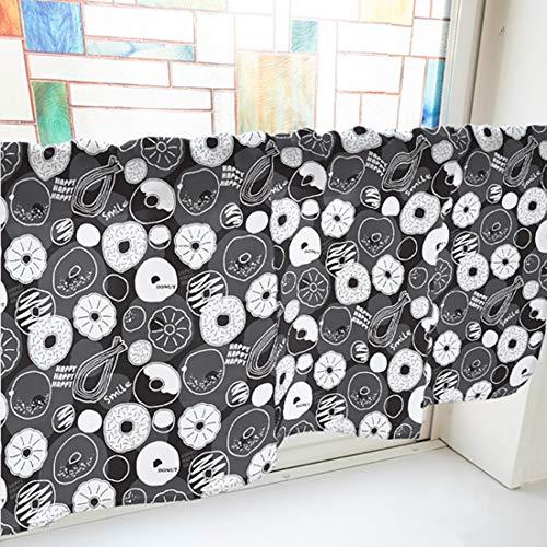 NOBORIYA のぼり屋 カフェカーテン ドーナツ 1000×450mm 黒・40951 (1390389)