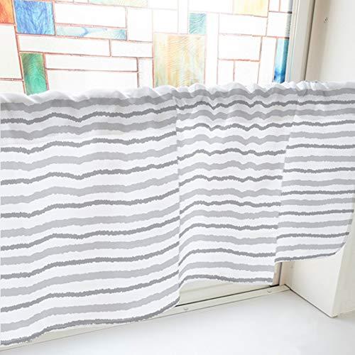 のぼり屋(Noboriya) カフェカーテン ラフボーダー 1000×450mm グレー・40987 (1390407)