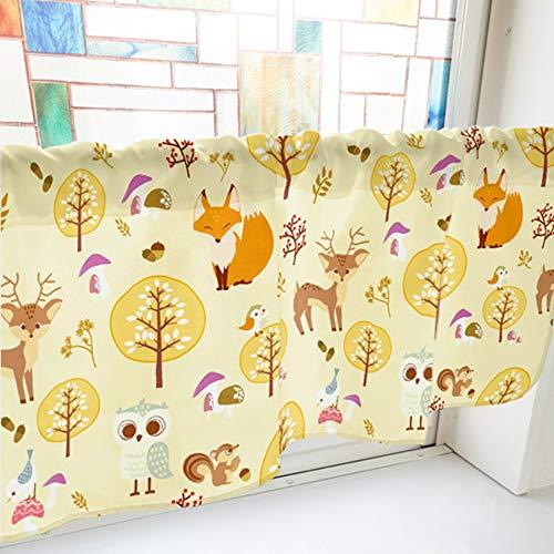 のぼり屋(Noboriya) カフェカーテン 秋の森 1000×450mm 黄・41103 (1390465)