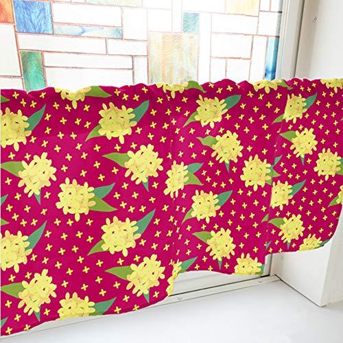 のぼり屋(Noboriya) カフェカーテン キンモクセイ 1000×450mm 赤・41121 (1390474)