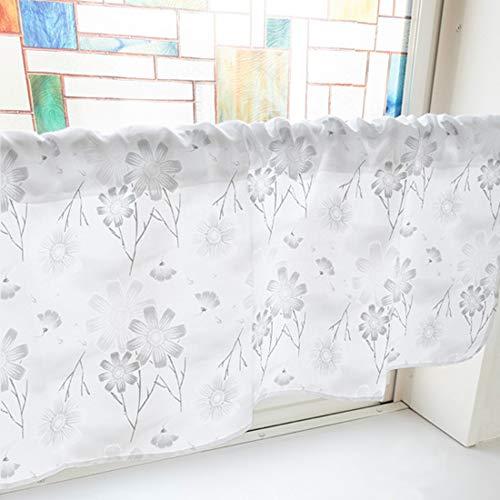 NOBORIYA のぼり屋 カフェカーテン コスモス 1000×450mm 白・41143 (1390485)