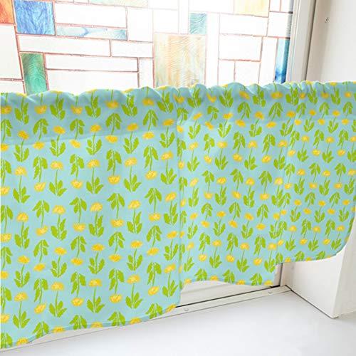 NOBORIYA のぼり屋 カフェカーテン たんぽぽ 1000×450mm 水色・41183 (1390505)