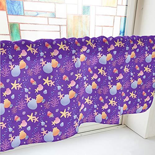 NOBORIYA のぼり屋 カフェカーテン 海 1000×450mm 紫・41225 (1390526)