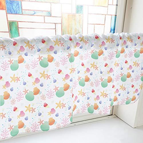 のぼり屋(Noboriya) カフェカーテン 海 1000×450mm 白・41227 (1390527)