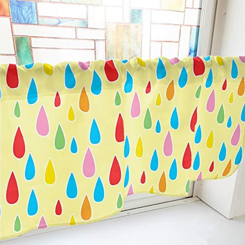 のぼり屋(Noboriya) カフェカーテン 雨 1000×450mm 黄・41229 (1390528)