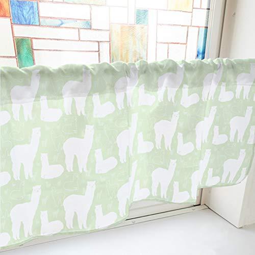 NOBORIYA のぼり屋 カフェカーテン アルパカ 1000×450mm 緑・41245 (1390536)