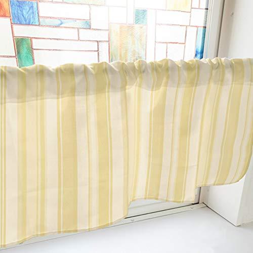 NOBORIYA のぼり屋 カフェカーテン モノトーンストライプ 1000×450mm 黄・41281 (1390554)