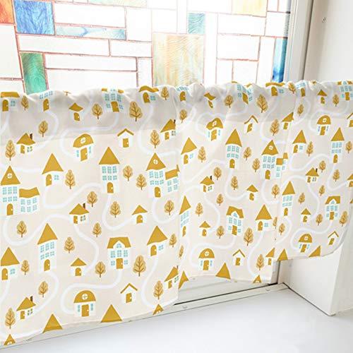 NOBORIYA のぼり屋 カフェカーテン 家 1000×450mm 茶・41485 (1390656)