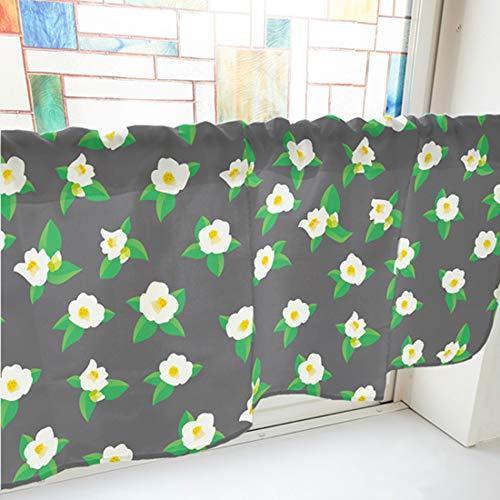 のぼり屋(Noboriya) カフェカーテン 椿 1000×450mm グレー・41501 (1390664)