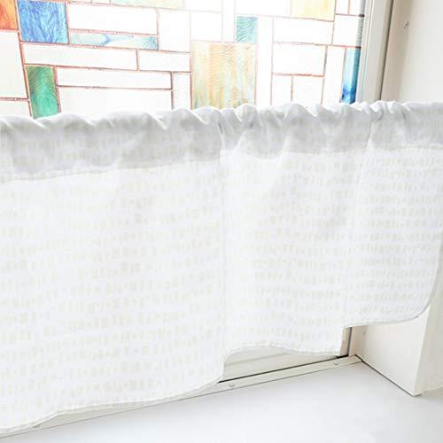 NOBORIYA のぼり屋 カフェカーテン 四角のボーダー 1000×450mm 白・41573 (1390700)