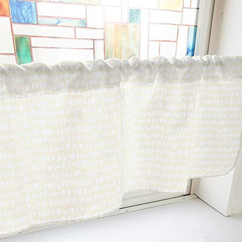 NOBORIYA のぼり屋 カフェカーテン 四角のボーダー 1000×450mm ベージュ・41575 (1390701)