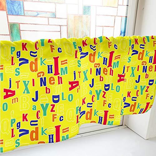 のぼり屋(Noboriya) カフェカーテン アルファベット 1000×450mm 黄・41605 (1390716)