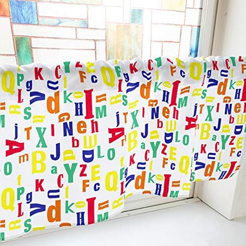 NOBORIYA のぼり屋 カフェカーテン アルファベット 1000×450mm 白・41611 (1390719)