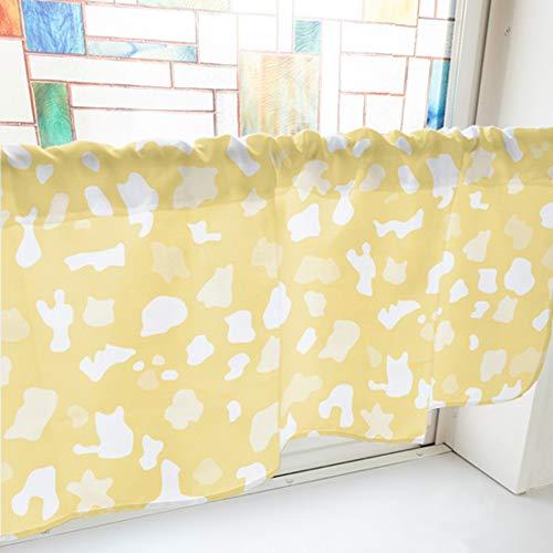 のぼり屋(Noboriya) カフェカーテン 牛 1000×450mm 黄・41639 (1390733)