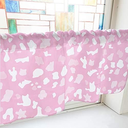 NOBORIYA のぼり屋 カフェカーテン 牛 1000×450mm ピンク・41647 (1390737)