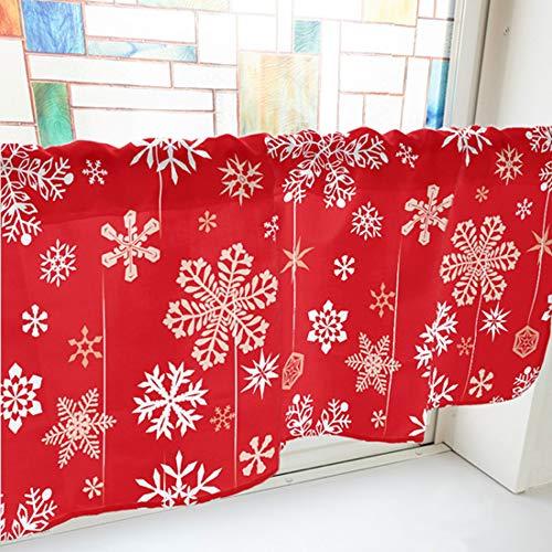 Rakuten - NOBORIYA のぼり屋 カフェカーテン 雪の結晶 1000×450mm 赤・41649 (1390738)