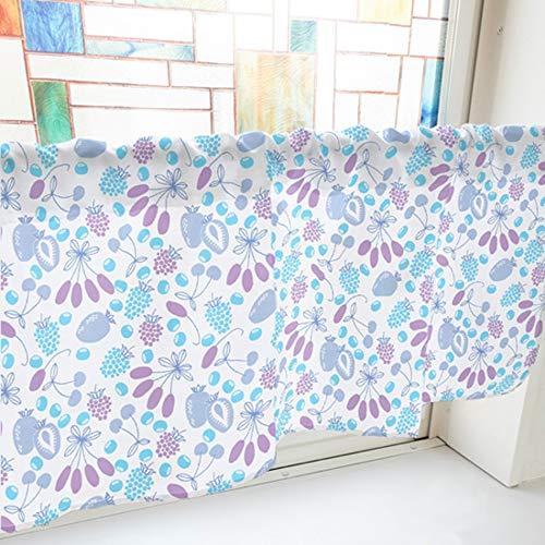 NOBORIYA のぼり屋 カフェカーテン ベリー 1000×450mm 水色・41689 (1390758)