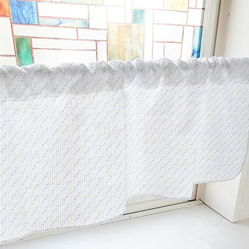 NOBORIYA のぼり屋 カフェカーテン ドットボーダー 1000×450mm 青・40785 (1390306)