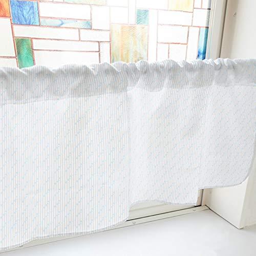 NOBORIYA のぼり屋 カフェカーテン ドットボーダー 1000×450mm 水色・40795 (1390311)