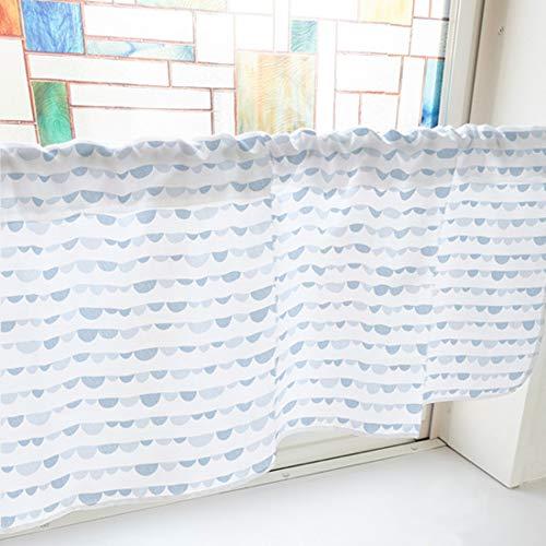 NOBORIYA のぼり屋 カフェカーテン 半円 1000×450mm 水色・41043 (1390435)