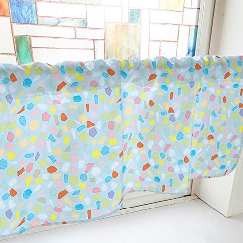 NOBORIYA のぼり屋 カフェカーテン タイル 1000×450mm 水色・41581 (1390704)