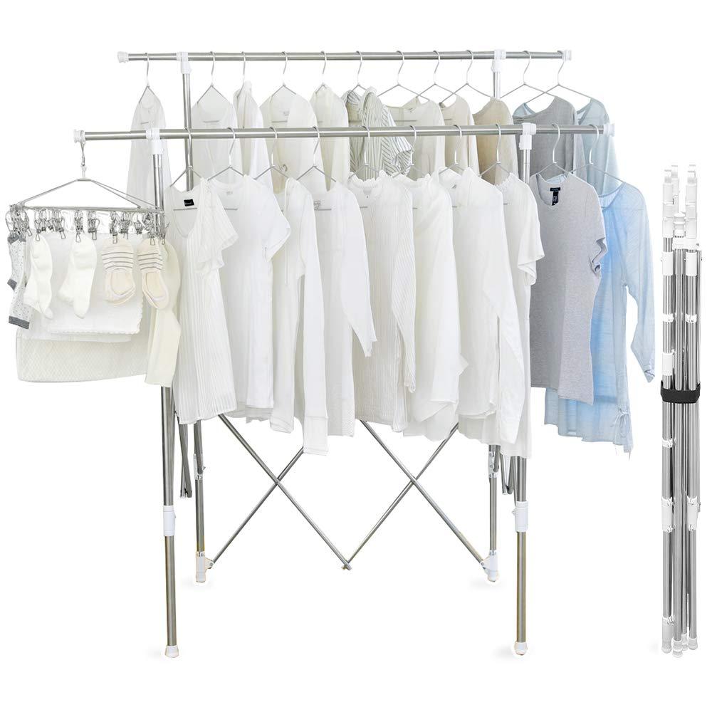 IRISOHYAMA アイリスオーヤマ アイリスオーヤマ 洗濯物干し 物干し 室内物干し 多機能 シルバー 伸縮 約4人用 幅105.5～140×奥行72.5×高さ116.5～165cm SSSM-140