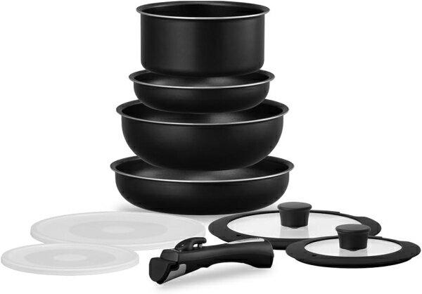 【在庫限即納】IRISOHYAMA アイリスオーヤマ ダイヤモンドコートパン9点セットIH・ガス火対応 NTF-SEI9 ブラックメタリック