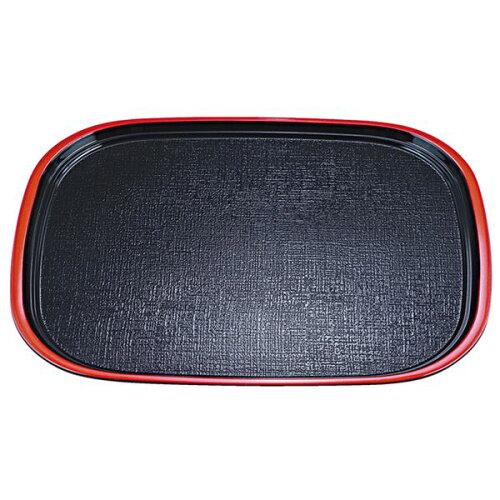 Rakuten - 福井クラフト(Fukui Craft) 尺5オーバル布目盆 黒天朱(ノンスリップ加工) 50307770 (2042232)