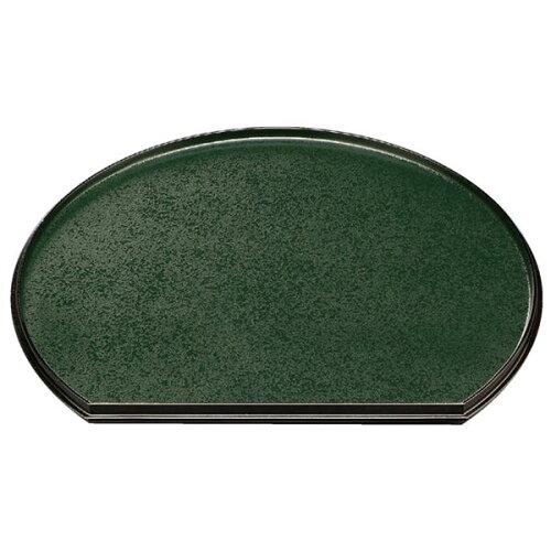 福井クラフト(Fukui Craft) 尺5新半月両面盆 緑天黒クリアータタキ/朱天黒 50410920 (2042320)