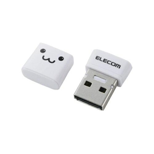 ELECOM エレコム USBメモリ/USB2.0/小型/キャップ付/16GB/ホワイトフェイス(MF-SU2C16GWHF)