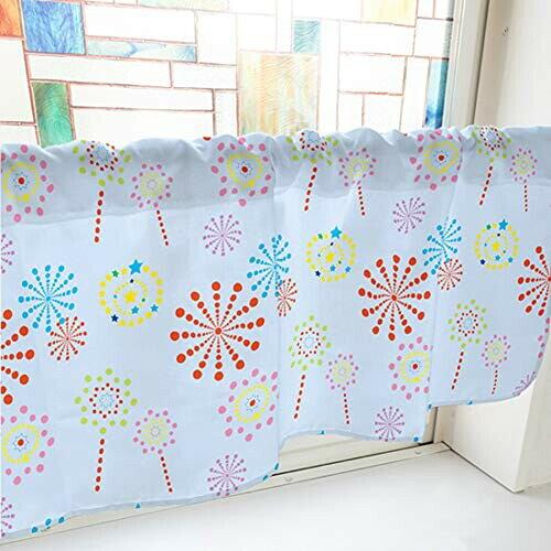 NOBORIYA のぼり屋 ☆P_カフェカーテン 41403 花火 水色 1000 (41403)