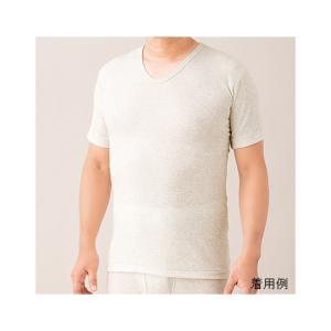 ハヤシ・ニット リブ調キルト 紳士半袖シャツ 1枚入 M ライトグレー 3322