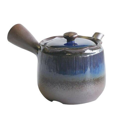 マルヨシ陶器 G-7215 急須 2号はなはな青 丸網 萬古焼 (2244188)