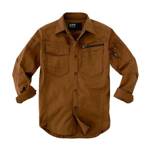 XEBEC ジーベック ジーベック(XEBEC) 2273 現場服ストレッチ長袖シャツ ウオルナッツ 4L (1993503)