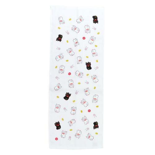 林(Hayashi) 林(HAYASHI) フェイスタオル イロハニホヘト マネキネコ ガーゼ＆パイル FO200255 (2269687)